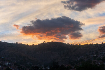 sunset in the mountains