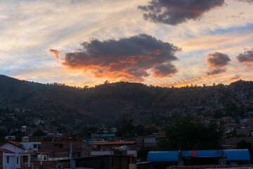 time lapse sunset over the city