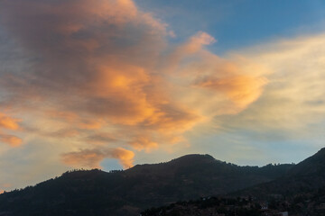 sunset over the mountains