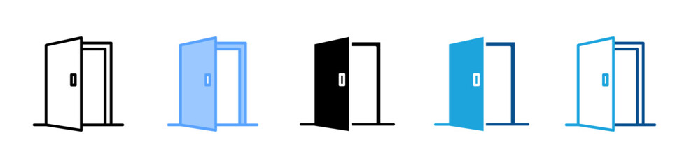 Open Door icon set multiple style collection