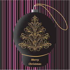 Elegant Christmas ornament on a line seamless pattern.
