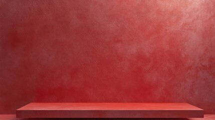 monochrome scene featuring a minimalist floating platform against a richly textured crimson backdrop offering versatile display or product showcase potential