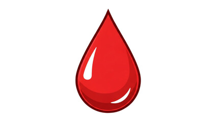 Fototapeta premium Vibrant red blood drop illustration symbolizing life, health, donation, or emergency medical situations with isolated purity and vitality