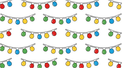 Festive strings of multi-colored lights for holiday decorations and celebrations