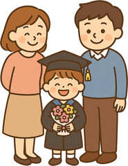 Obraz premium Graduation Ceremony Family Photo
