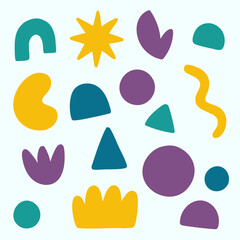 Animal vector icons set with love heart shape design element collection illustration