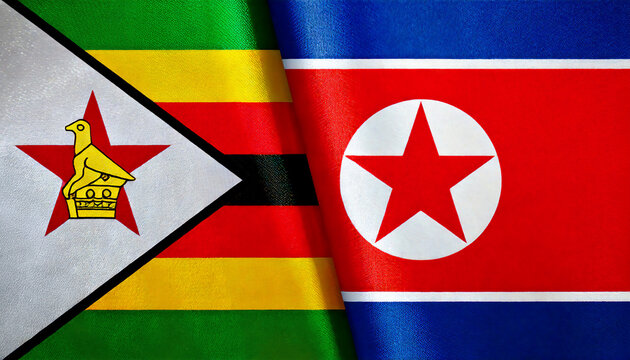 北朝鮮の国旗とジンバブエの国旗(north korea flag & Zimbabwe flag.)
