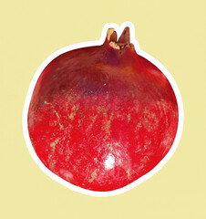 pomegranate on white background sticker 