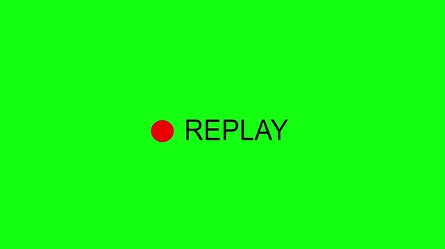 Video camera replay screen animation on a green screen background in 4k. for video editing, cinematic overlays, Vertical Replay Overlay. 4K Video 
