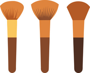 Isolated vector illustration of a brown wooden brush with a wooden handle, a kitchen tool icon