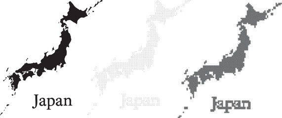 Abstract vector background illustration of a detailed map outline of Japan for business travel and geography
