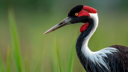 Naklejka premium Fathor standing tall with green grass background