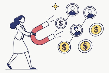 business people working, with office supplies around