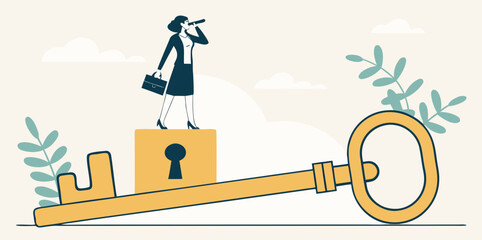 business people working, with office supplies around