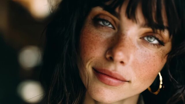 Medium shot of a portrait highlighting catchlights in the eyes emphasizing brightness and liveliness in expressive photography