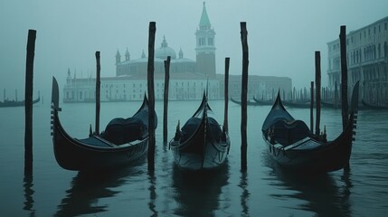 Misty Venice Gondolas