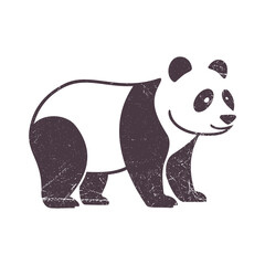 Panda Silhouette Illustration Vector Template