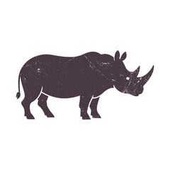 Rhino Silhouette Illustration Vector Template
