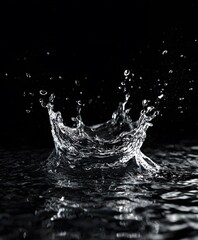 Dynamic High-Speed Water Splash Overlay on Black Background for Dramatic Visual Effects