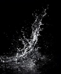 Dynamic High-Speed Water Splash Overlay on Black Background for Dramatic Visual Effects