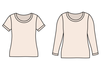 Women’s Short-Sleeve and Long-Sleeve Undershirt Set Illustration
