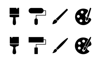 Paint icon vector. paint brush sign and symbol. paint roller icon vector