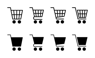 Shopping icon vector. Shopping cart sign and symbol. Trolley icon