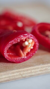 Close-Up of Fresh Red Kapia Pepper