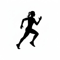 silhouette of a woman running