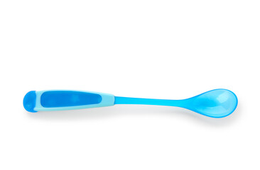 Colorful spoon for baby isolated on white background