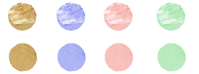 Cardboard Paper Circles and Watercolor Washes Set