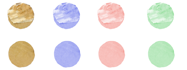 Cardboard Paper Circles and Watercolor Washes Set