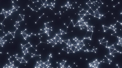 Abstract futuristic geometric network pattern with bright interconnected nodes and lines, depicting data flow, AI, and digital communication infrastructure for technological concepts - Powered by Adobe