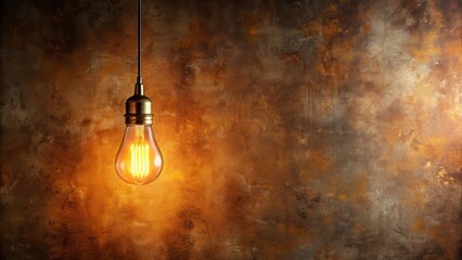 Illuminating Ideas A Glowing Edison Bulb Against a Rustic Textured Background