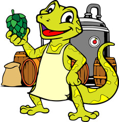 Lizard Beer company mascot logo