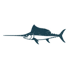 Obraz premium Marlin Fish Silhouette Illustration Vector Template