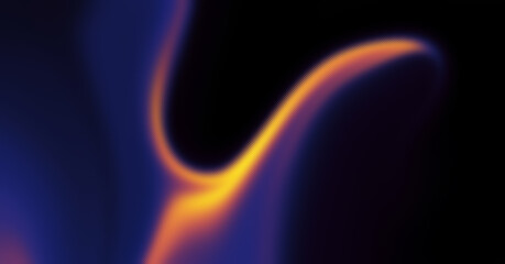 Abstract Digital Art: Dynamic Flow of Light and Color on Black
