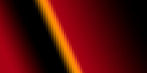 Red, orange, and black linear color gradient with fractal glass effect. Ribbed vertical surface graphic element. Ripple glass backdrop for futuristic and modern poster design.