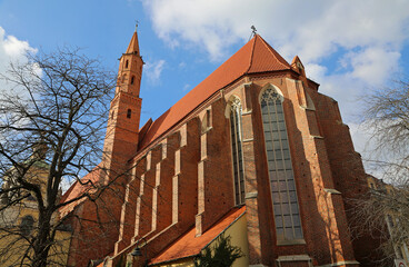 Back view at St Vincent cathedral - Wroclaw, Poland