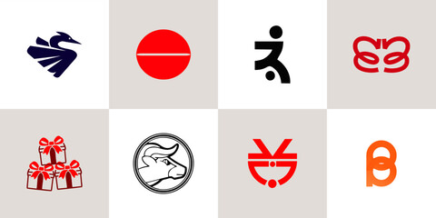 Collection of professional modern abstract logo mark concepts perfect for branding identity development projects