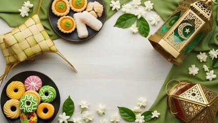 Colorful blend of fresh produce, seeds, and grains styled around a clean white center for culinary themes