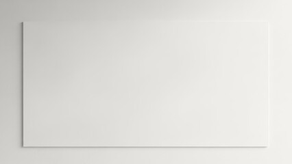 Obraz premium Blank white rectangle canvas board on an off-white wall background. Clean modern art or advertising concept with copy space. Presentation style.