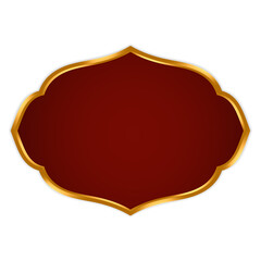 Islamic ornamental premium badge with royal styling &ndash; Delivering a classic appeal, this Islamic badge suits exclusive packaging, spiritual event visuals, and premium promotional material