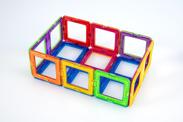 Building a Rainbow Treasure Chest with Modular Plastic Blocks