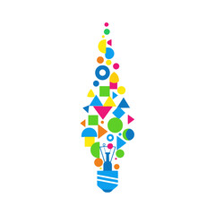 Creative Idea Concept With Colorful Geometric Shapes