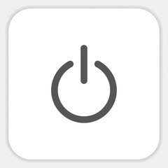 Sleek power icon for modern interface design, symbol for energy, control, and digital devices, perfect for websites, apps, and technology projects