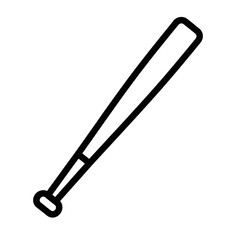 Sleek minimalist baseball bat graphic for sports designs, representing teamwork, athletic competition, and the spirit of the game in a modern vector style