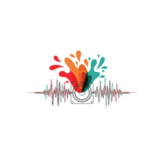 Creative Music Concept With Colorful Sound Waves