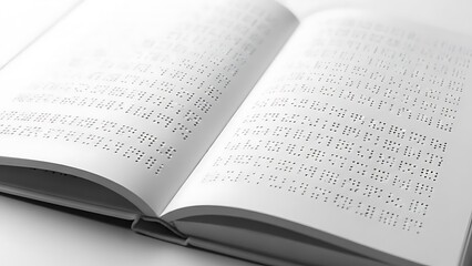 Open book with braille text, a tactile reading system for the visually impaired