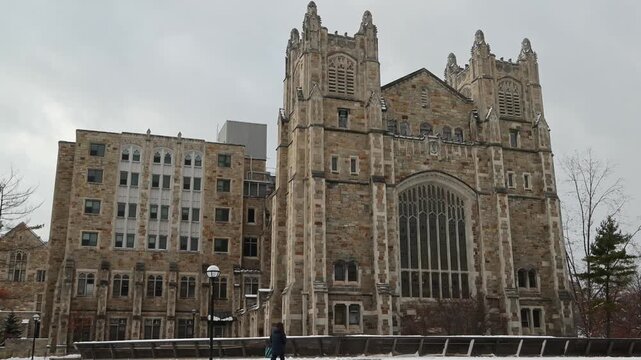 University of Michigan law school after fresh snow